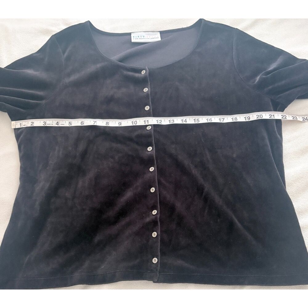 Liz Claiborne First Issue Black Velvet Velour Jacket Sz L See Measurements